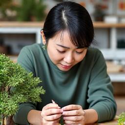 Akari Sato, a dynamic diorama artist, guiding students through intricate terrain sculpting techniques in a bright studio setting.