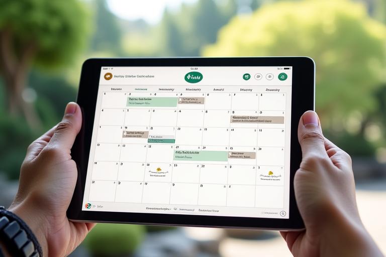 Digital calendar interface showing available course slots for miniature garden workshops.