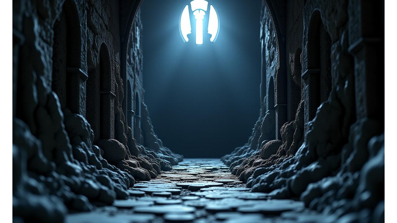 A striking student-made gothic diorama, likely a ruined cathedral interior, with dramatic backlighting and intricate details, demonstrating mastery of the aesthetic.