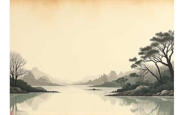 An ancient Japanese garden scroll depicting various eras of garden design from the early Heian to the Edo period, showing shifts in style and key elements.