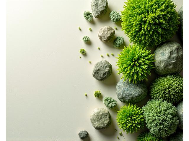 Variety of vibrant green Japanese mosses laid out delicately, illustrating their rich textures and colors.
