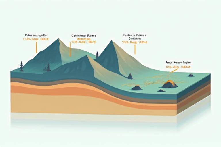 Infographic of plate tectonics and the mountain formation process